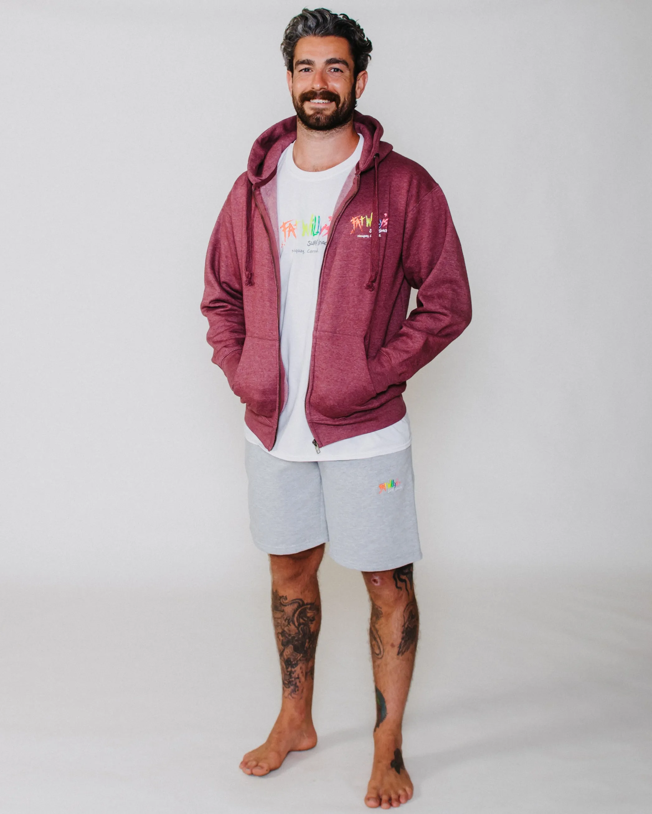 Adult Zip Hoodie Wine Melange