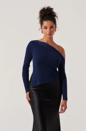 Aldari Off Shoulder Ribbed Sweater