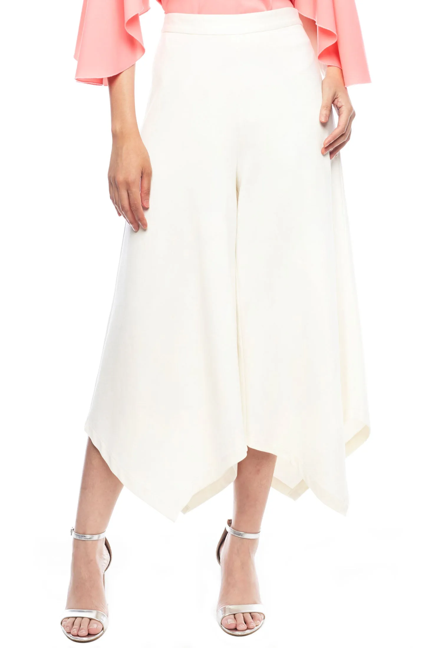 Asymmetrical Wide Leg Midi Pants