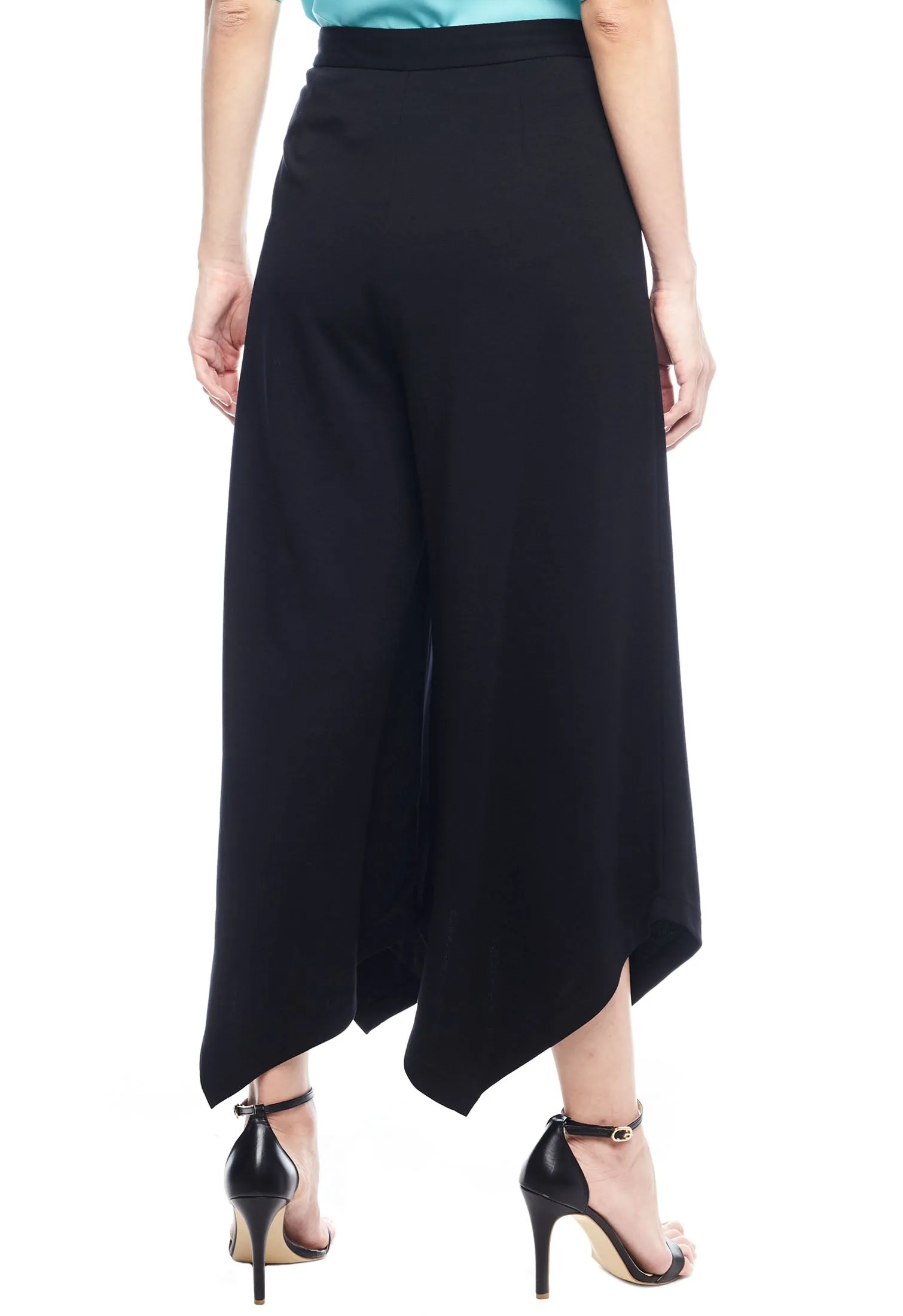 Asymmetrical Wide Leg Midi Pants