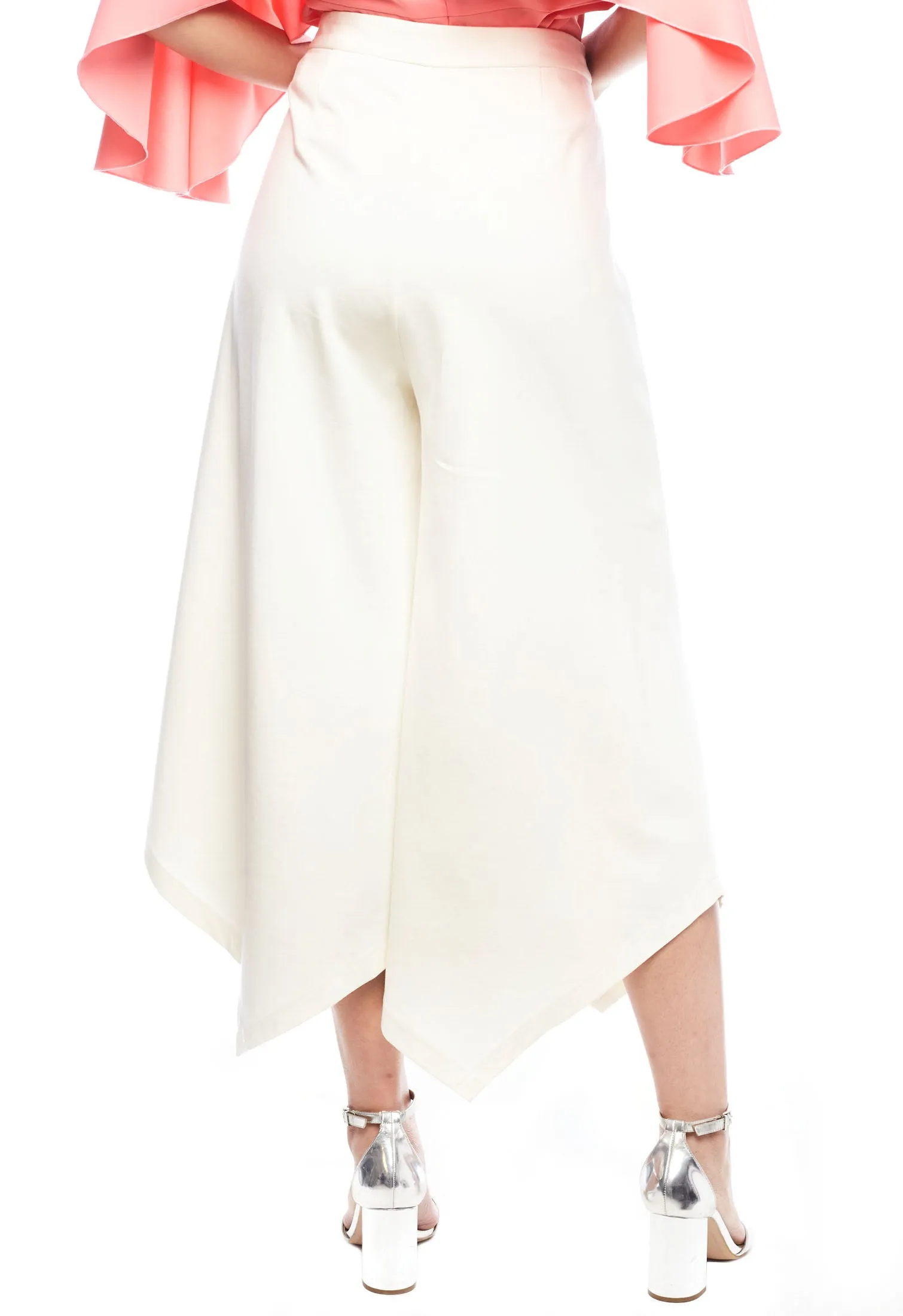 Asymmetrical Wide Leg Midi Pants