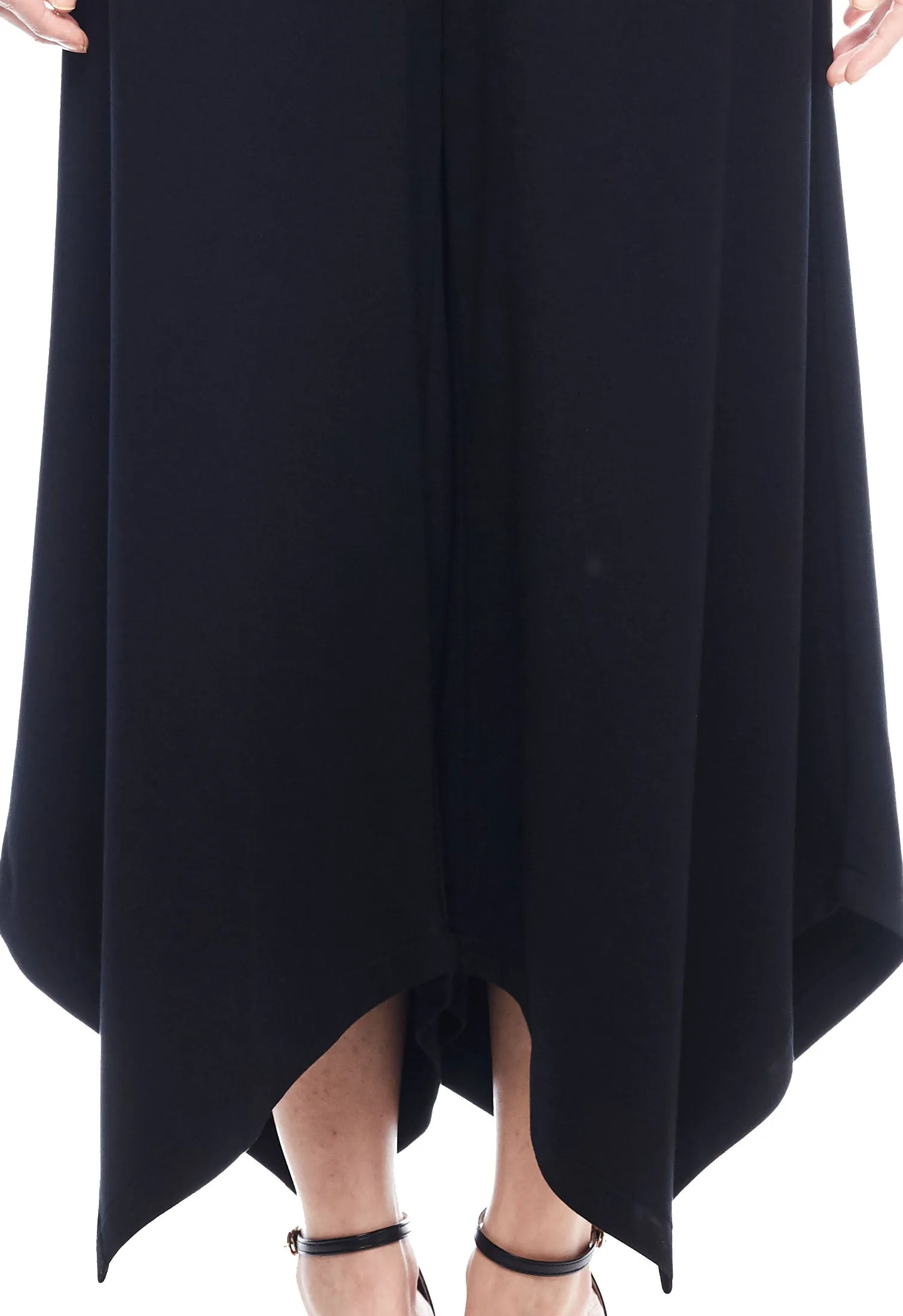 Asymmetrical Wide Leg Midi Pants