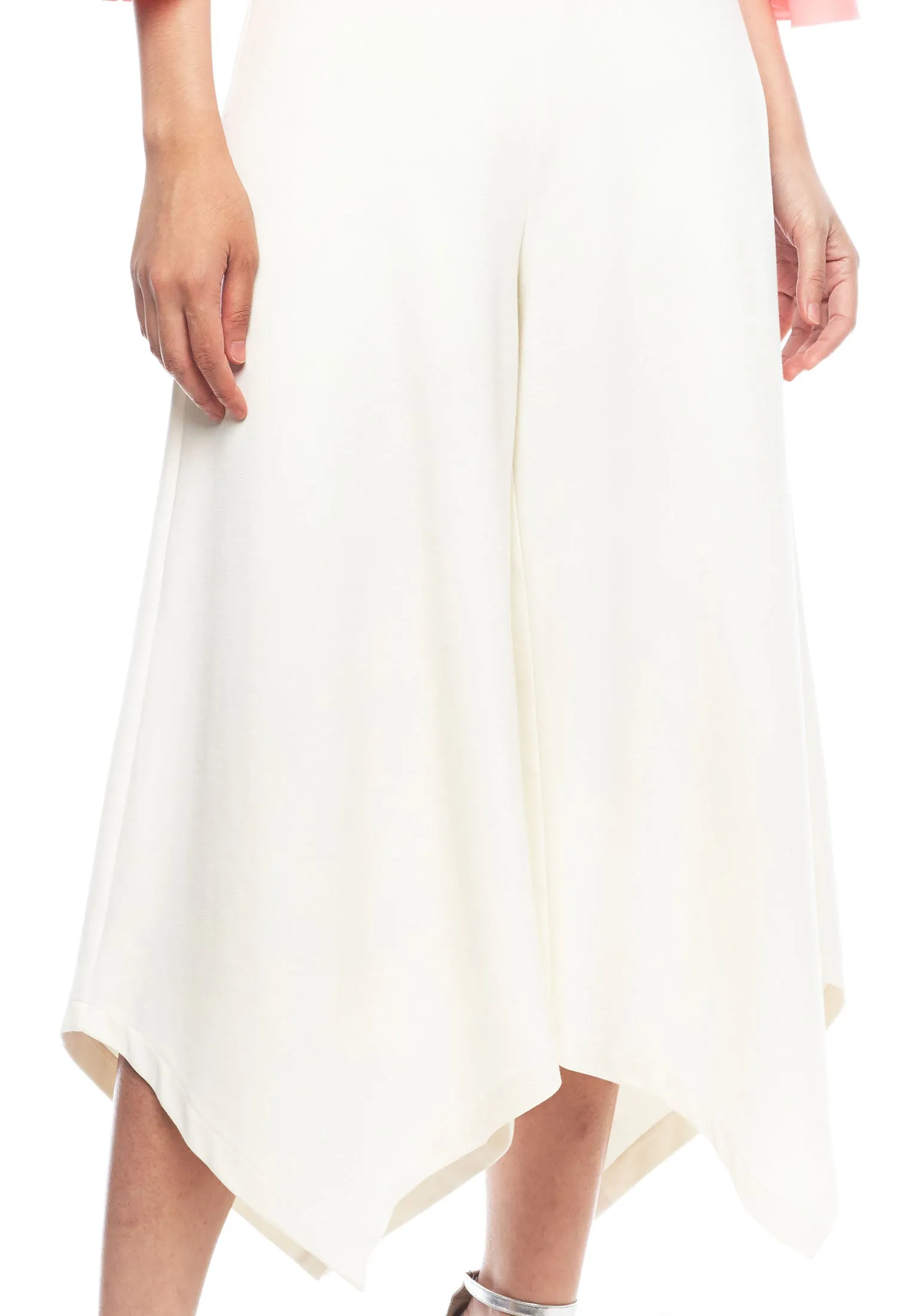 Asymmetrical Wide Leg Midi Pants