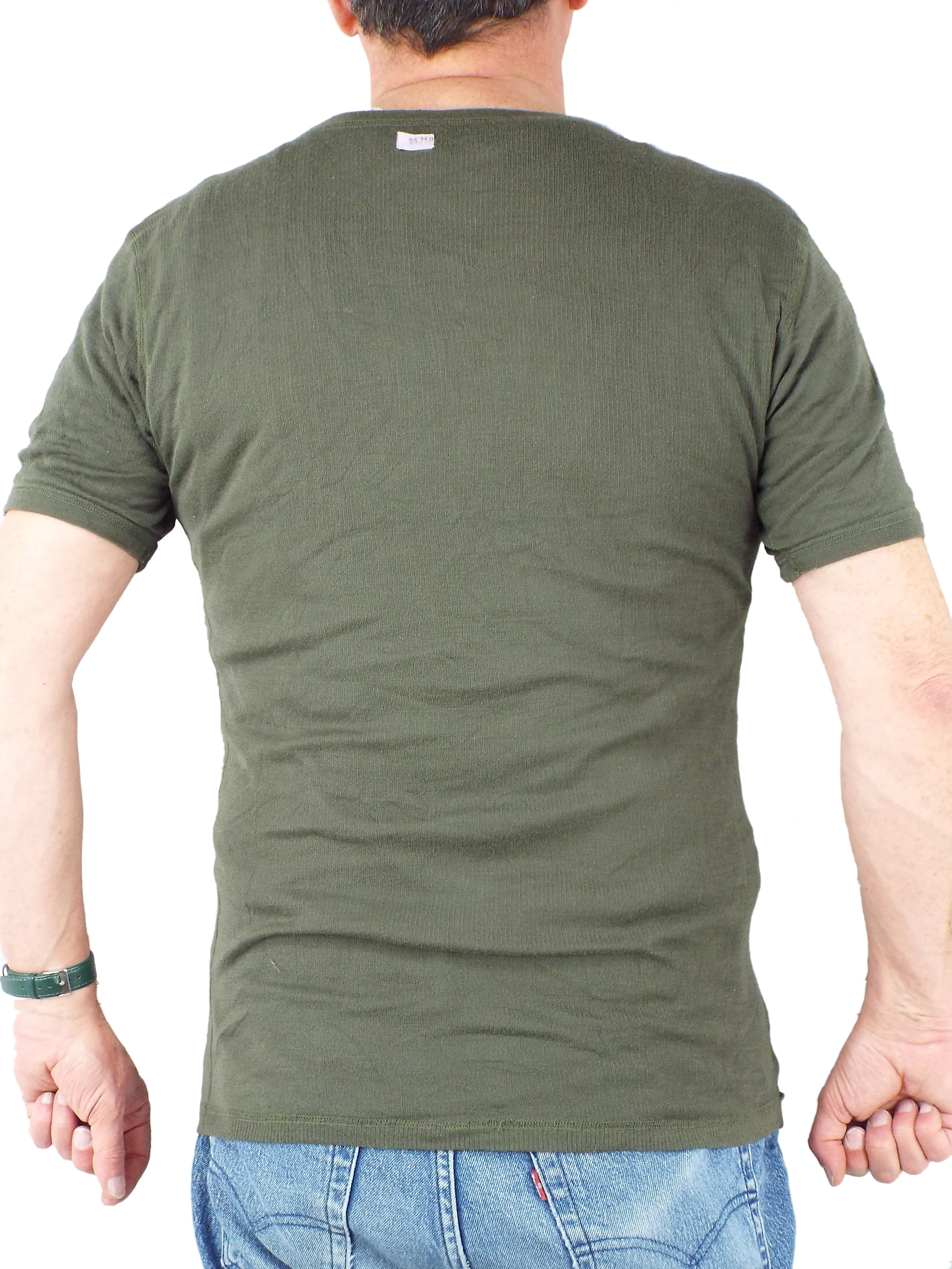 Austrian Olive Green ribbed fabric T Shirt