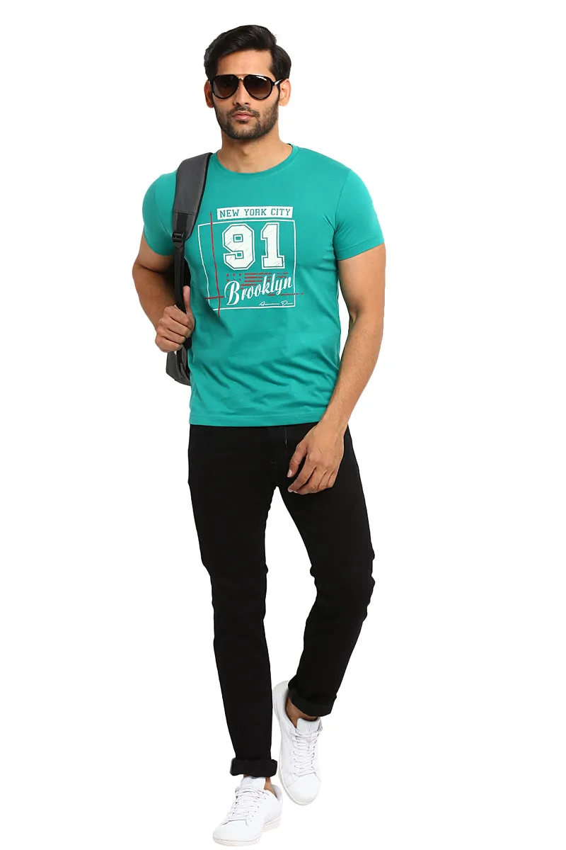 AXMANN Casual T-Shirt (Off White | S Green) Combo Pack