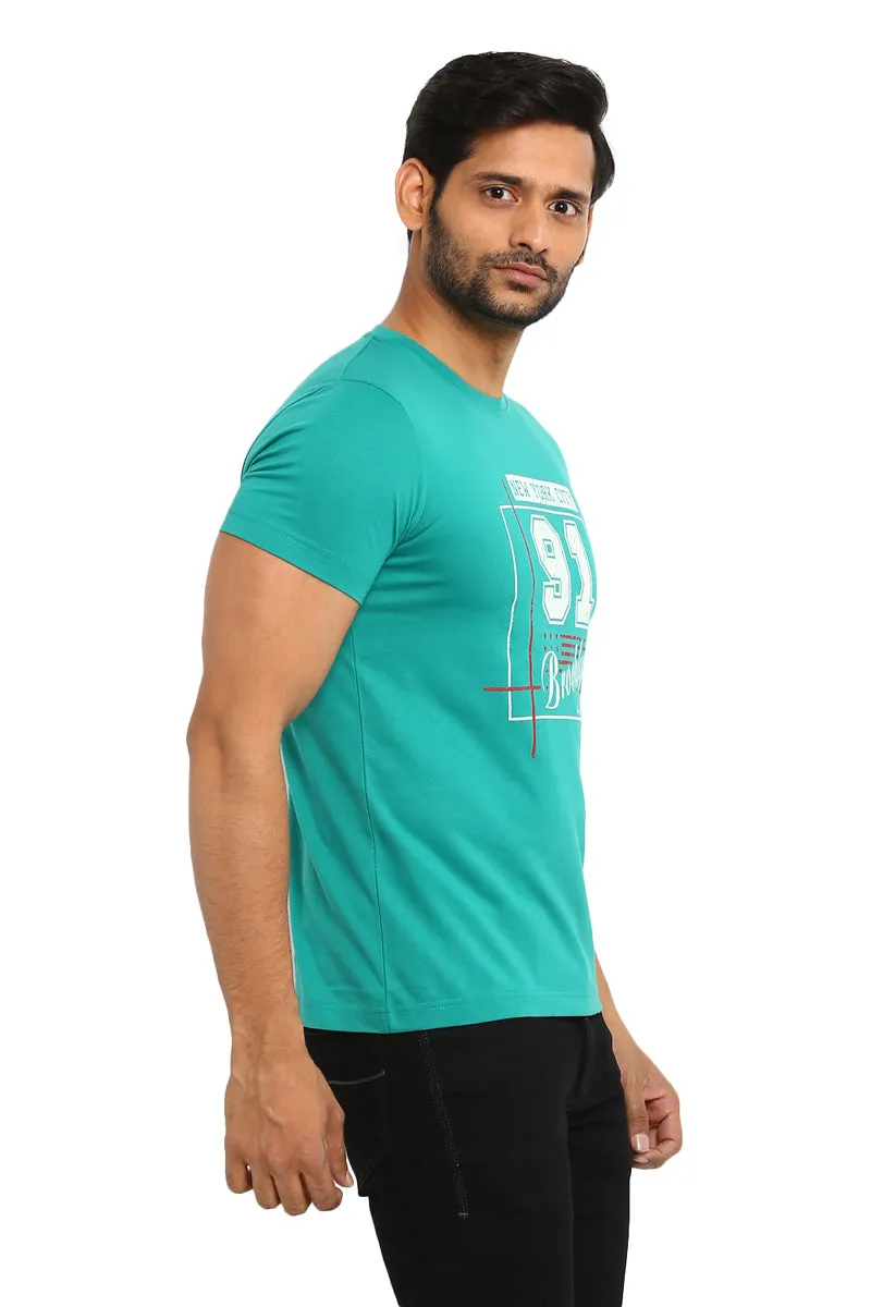 AXMANN Casual T-Shirt (Off White | S Green) Combo Pack