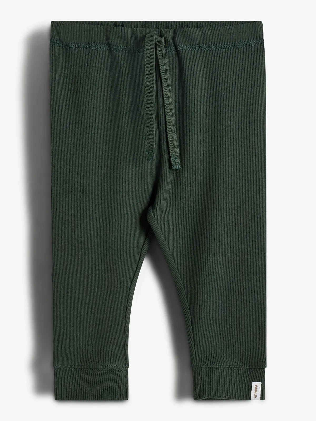 Basic Rib Trousers - Kids - Dark Green