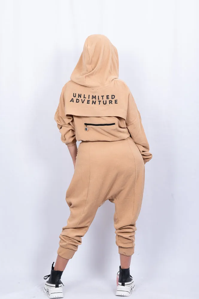 Beige baggy tracksuit pants | UNLIMITED SUIT PANTS