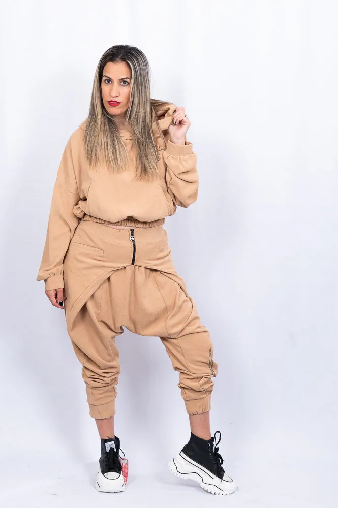 Beige baggy tracksuit pants | UNLIMITED SUIT PANTS