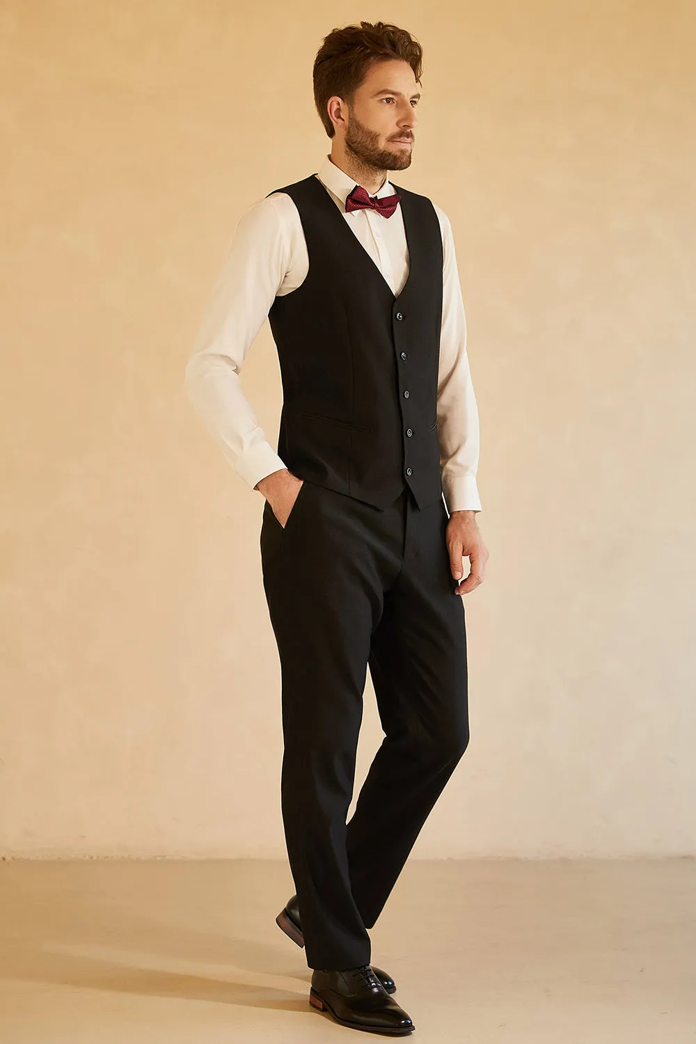 Black 3 Piece Shawl Lapel Men Wedding Tuxedo