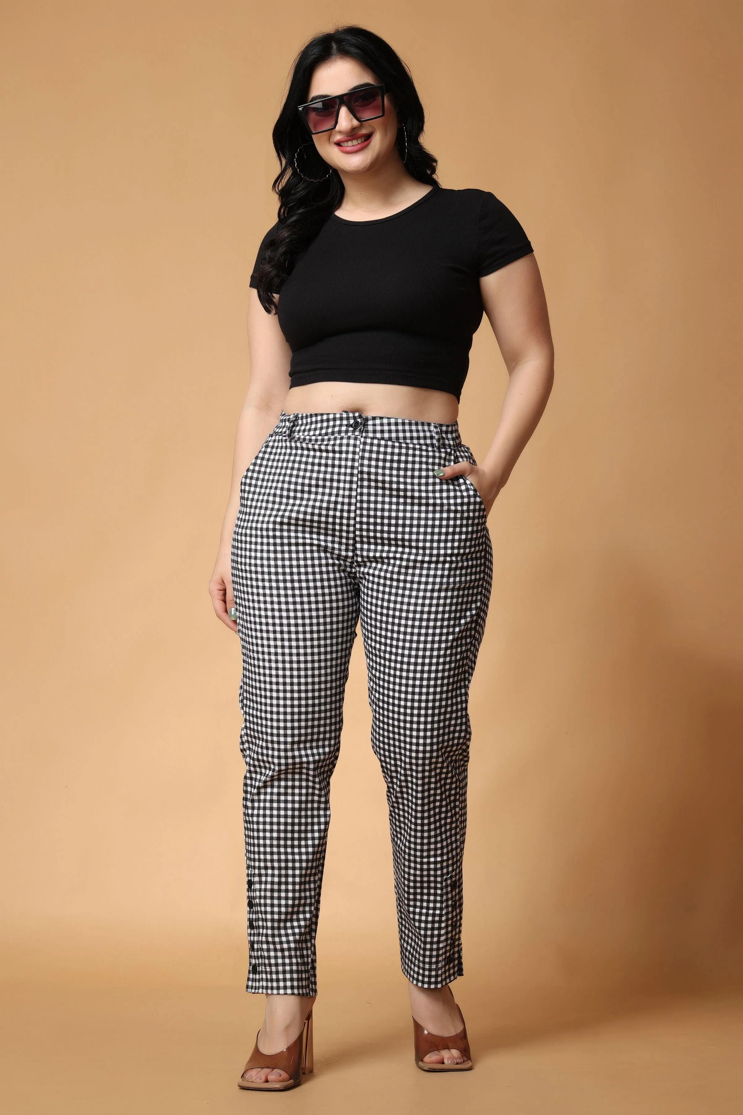 Black & White Checked Pants