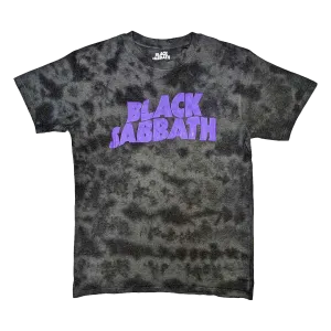 Black Sabbath - Wavy Logo Acid Wash T-Shirt - Grey