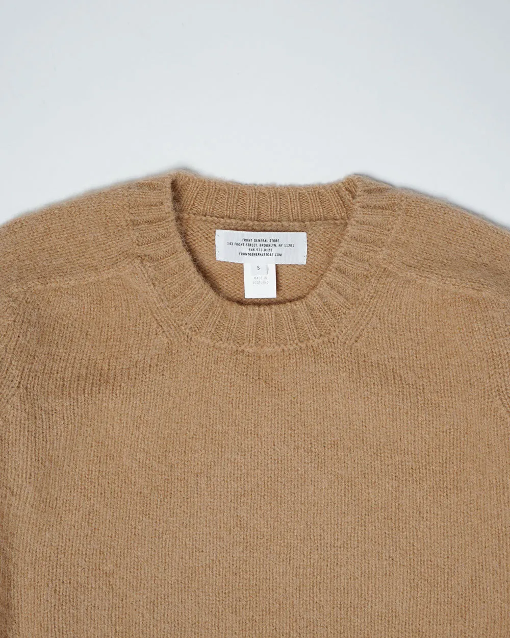 Brushed Shetland Sweater Crew Neck / Beige