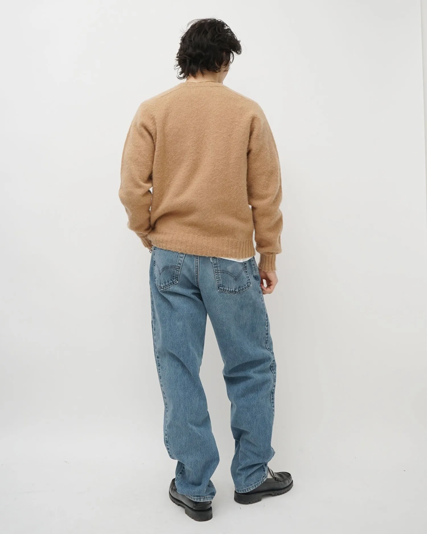 Brushed Shetland Sweater Crew Neck / Beige