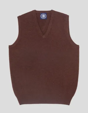 BURGUNDY LAMBSWOOL V NECK VEST