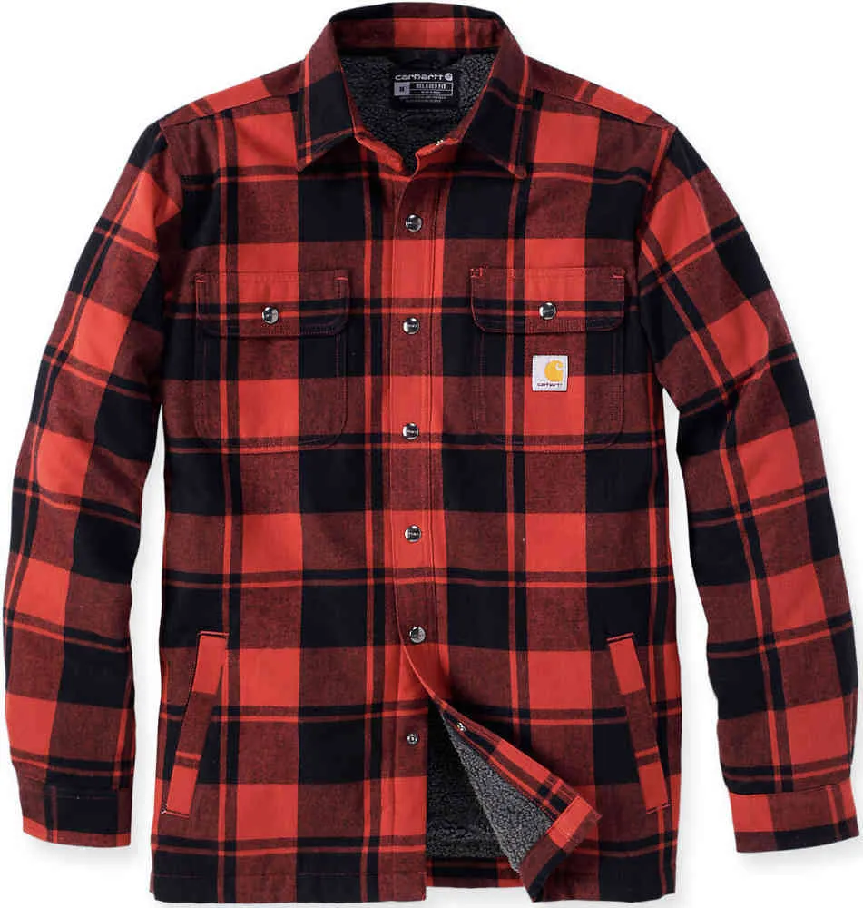 Carhartt Sherpa Heavy Flannel Shirt, Red