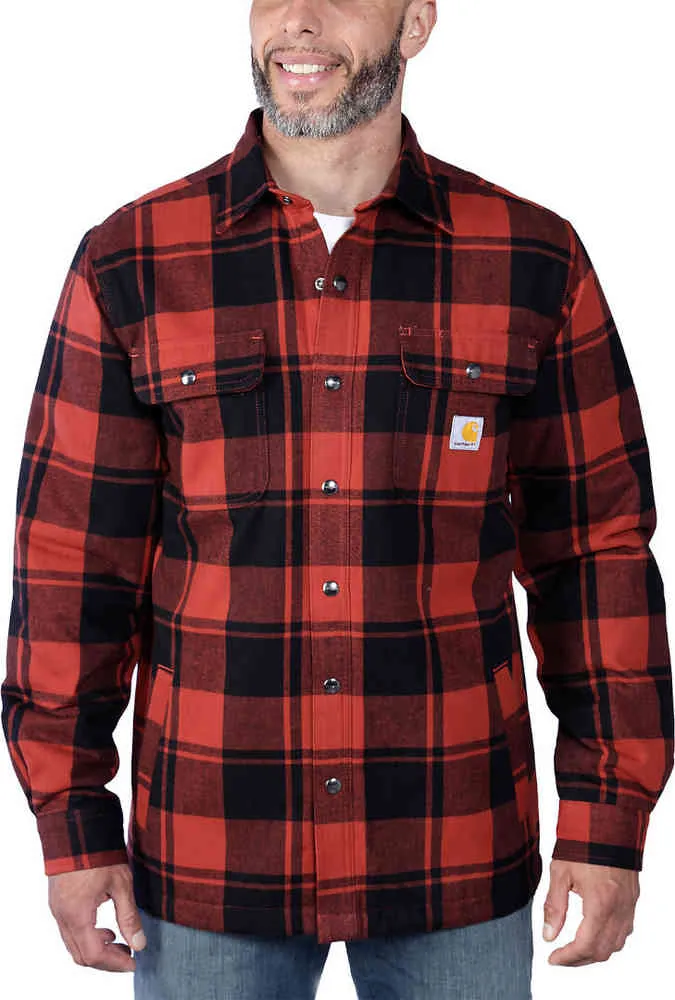 Carhartt Sherpa Heavy Flannel Shirt, Red