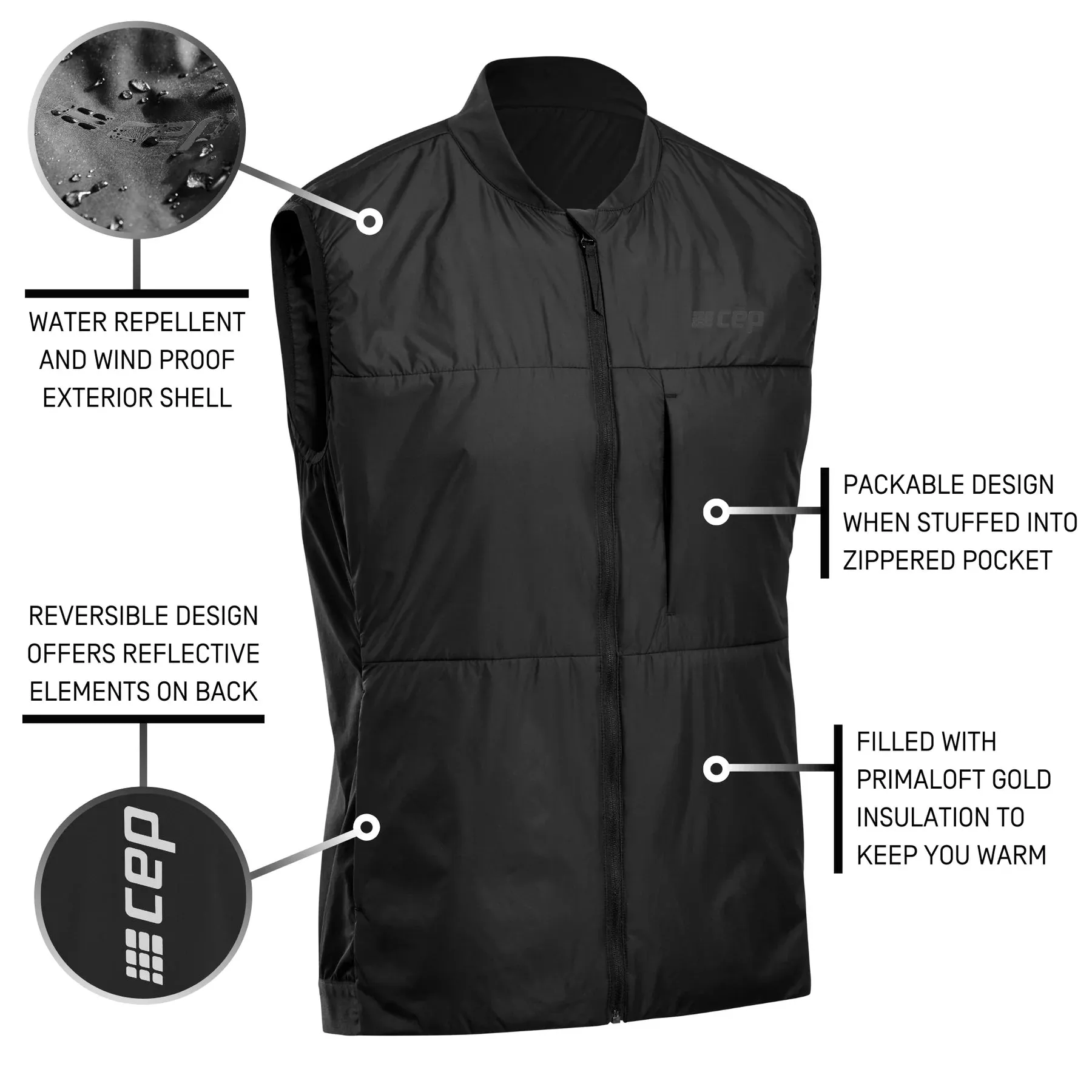 CEP | Cold Weather Reversible Vest | Men's | Black