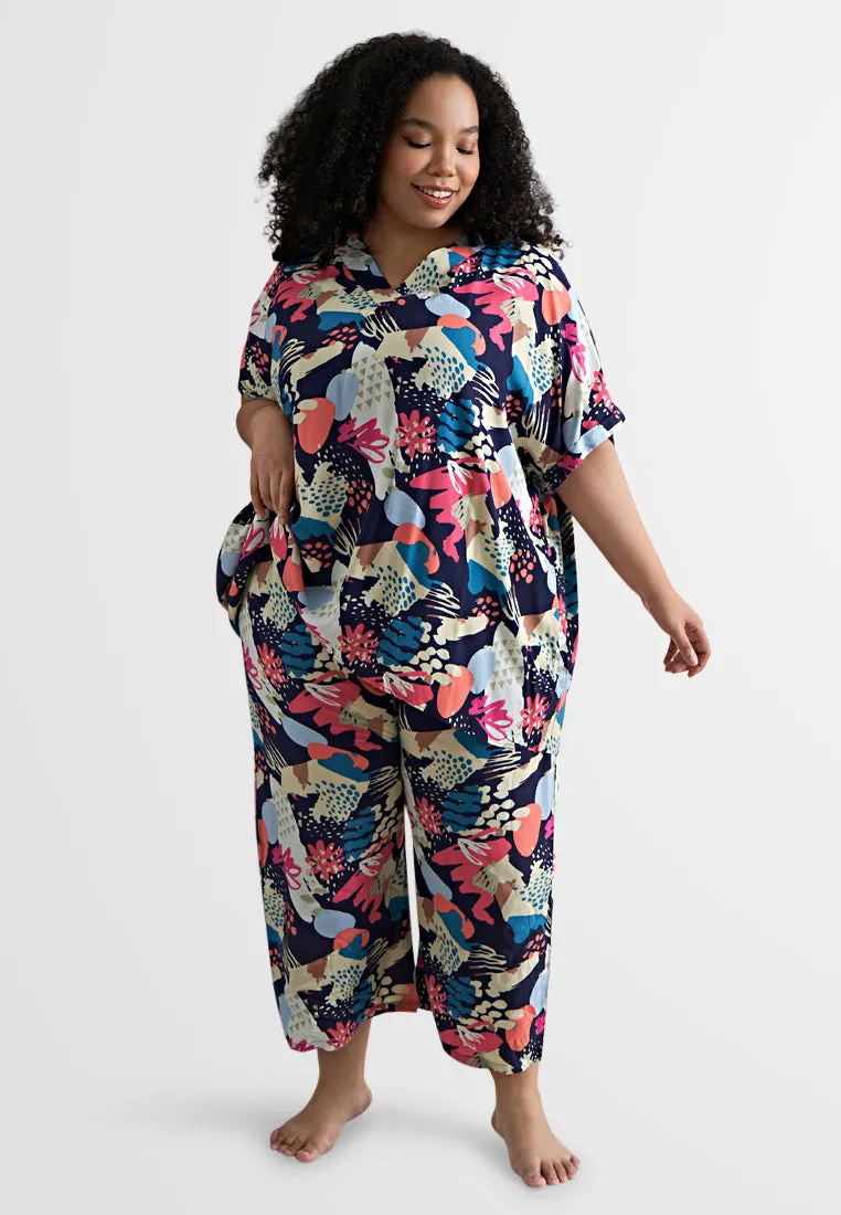 Colby Cotton Rayon Sleepwear Cropped Printed Set