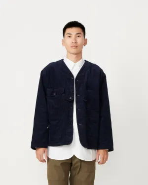 Corduroy Cardigan Jacket in Dark Navy