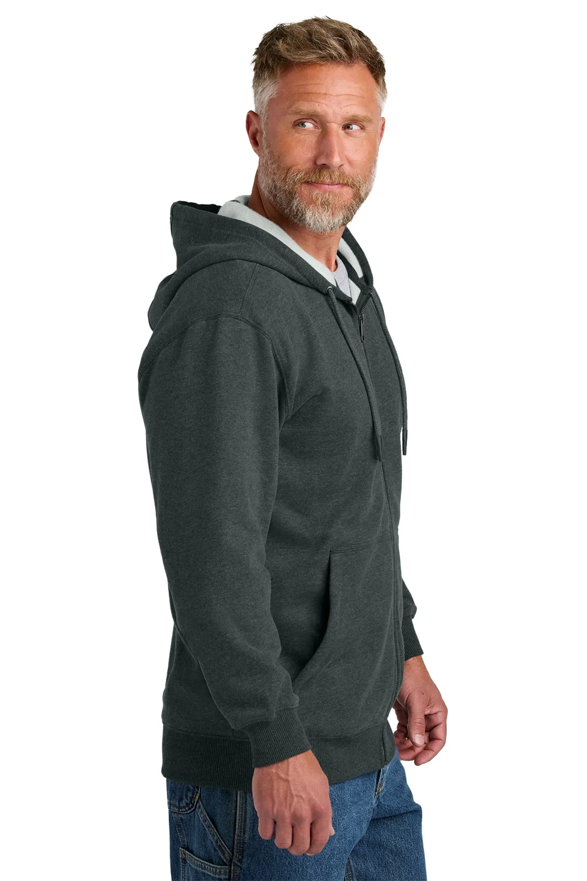 CornerStone Tough Fleece Custom Full-Zip Hoodies, Charcoal Heather