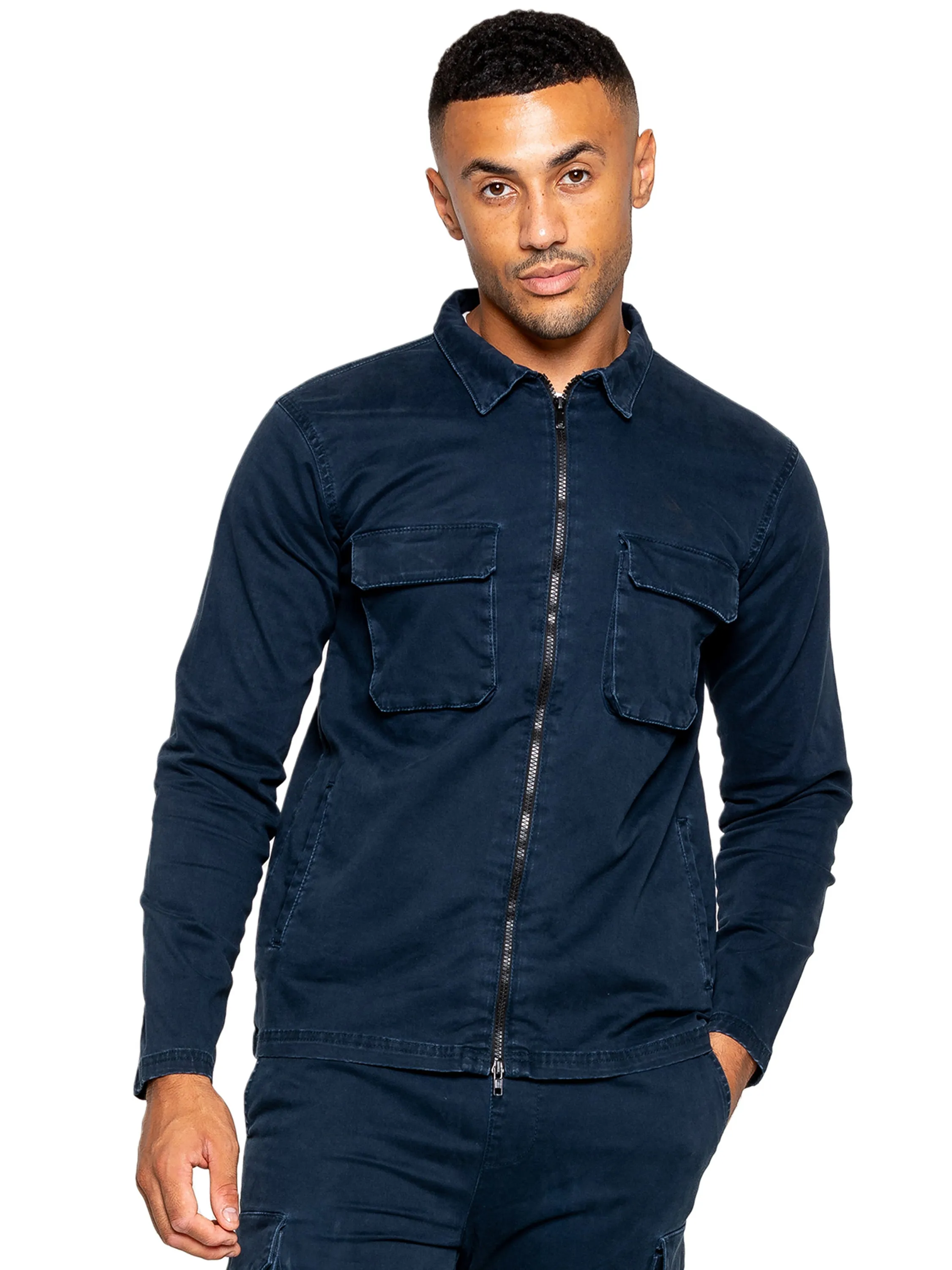 Enzo | Mens Cargo Overshirt Jacket