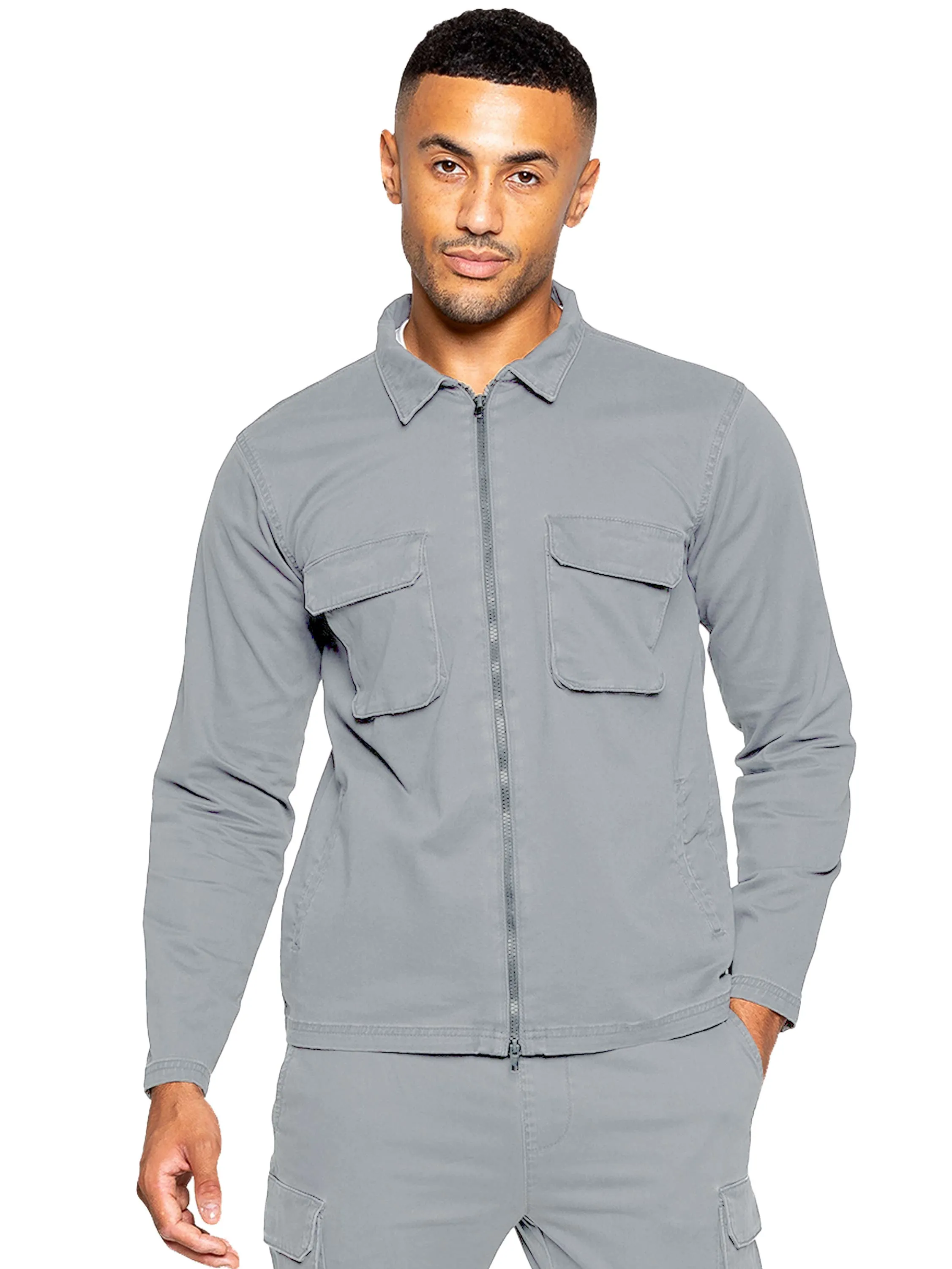 Enzo | Mens Cargo Overshirt Jacket