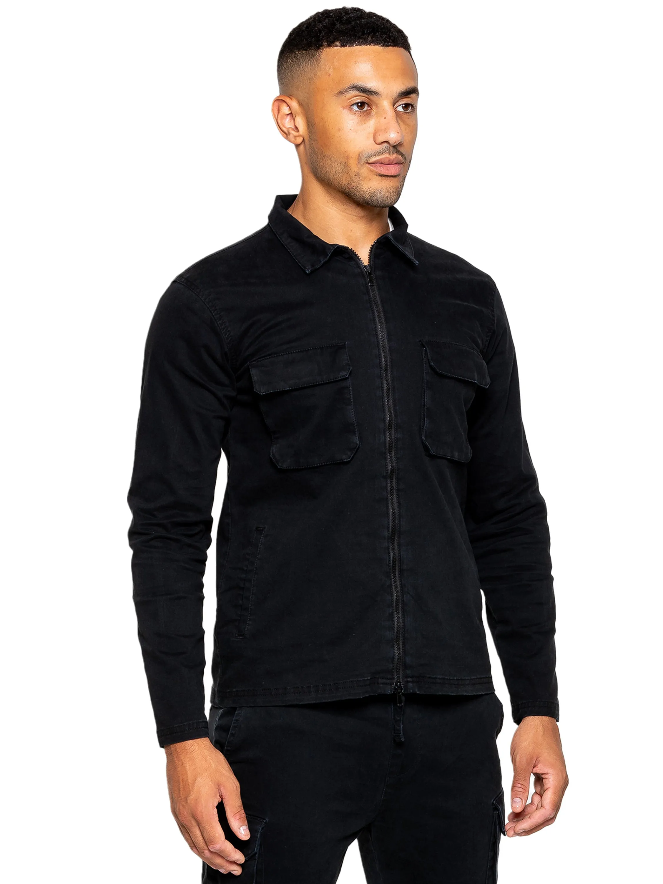 Enzo | Mens Cargo Overshirt Jacket