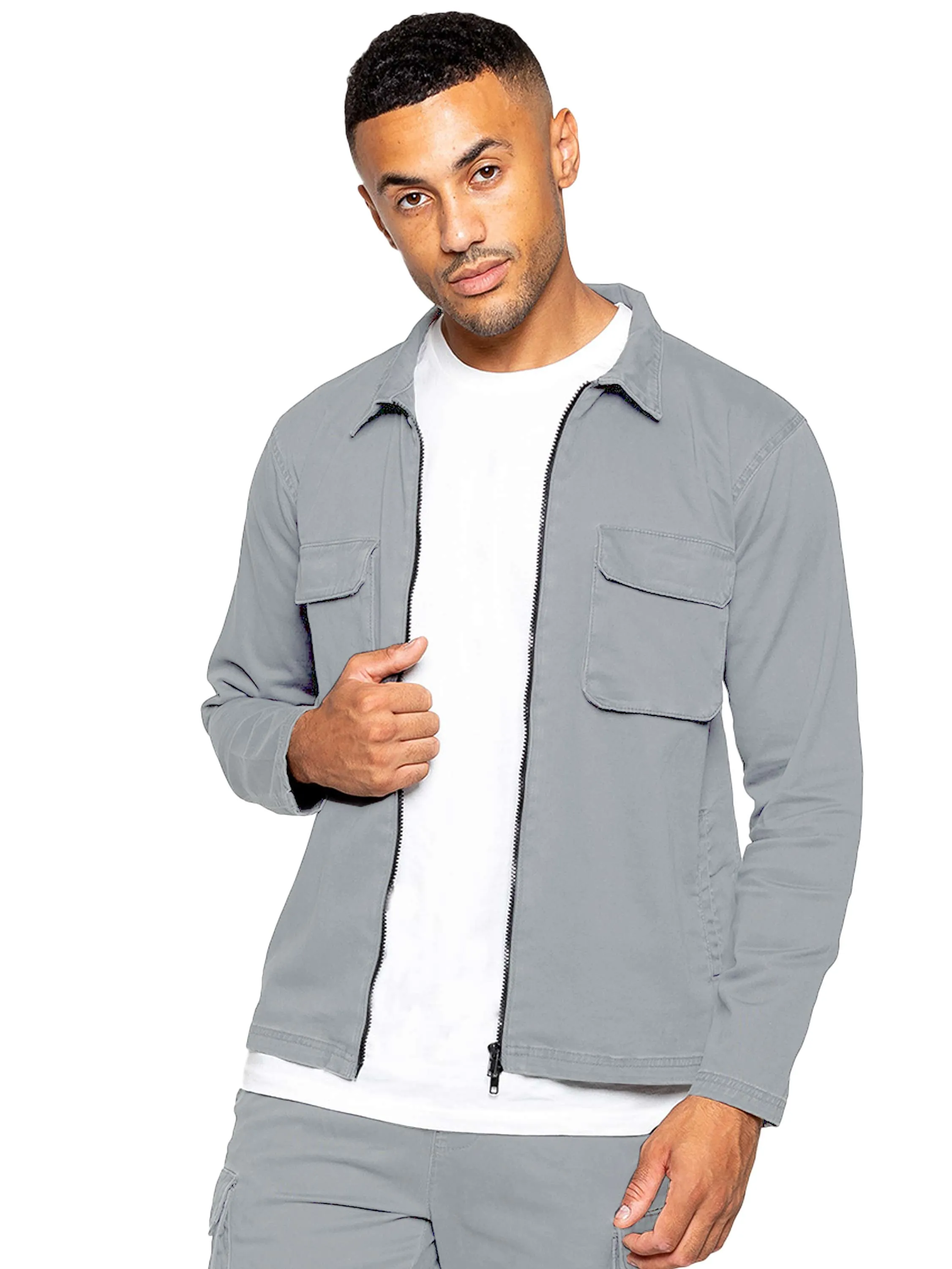 Enzo | Mens Cargo Overshirt Jacket