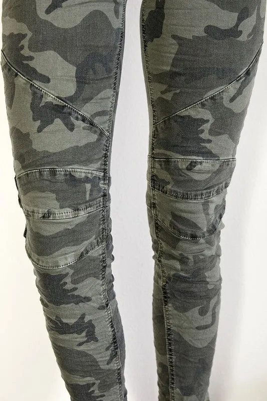 Esme Knee Patch Camo Denim Pant