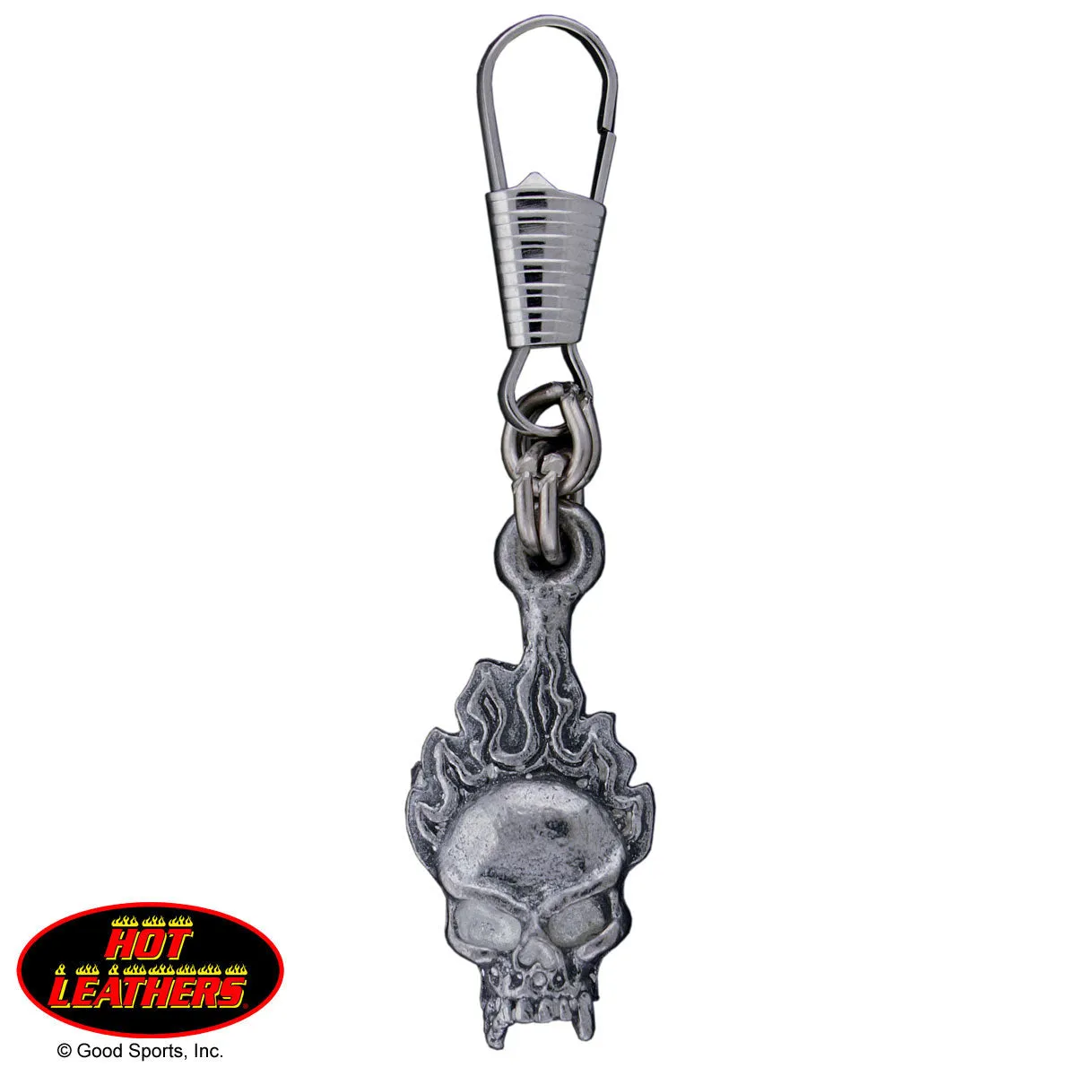 Flame Skull Zipper Pull