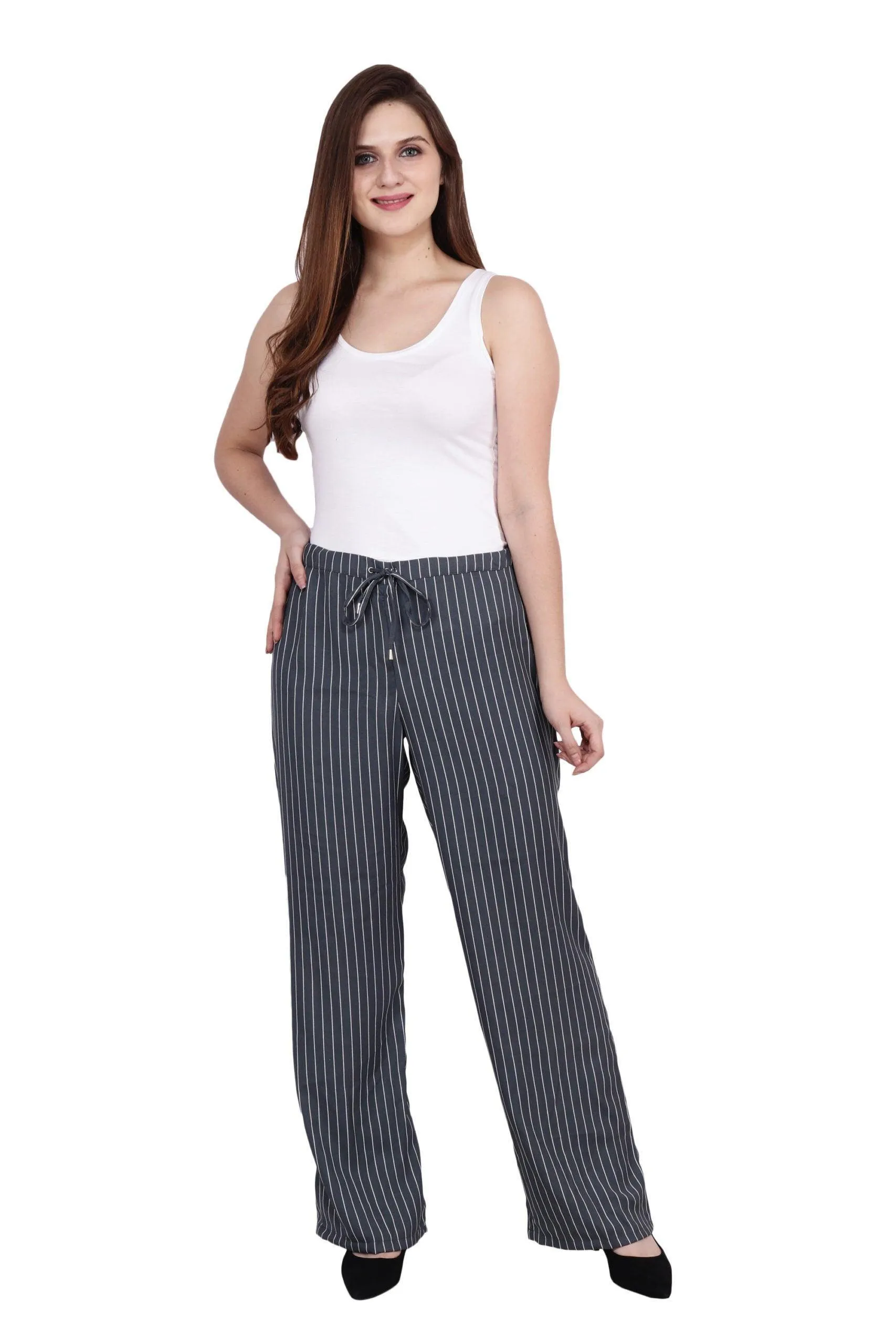 Grey Striped Pants