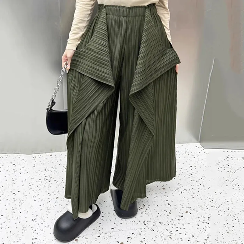 HEYFANCYSTYLE Modern Asymmetric Wide Leg Trousers