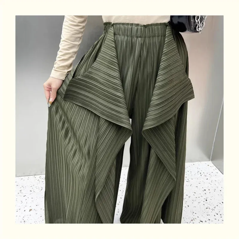 HEYFANCYSTYLE Modern Asymmetric Wide Leg Trousers