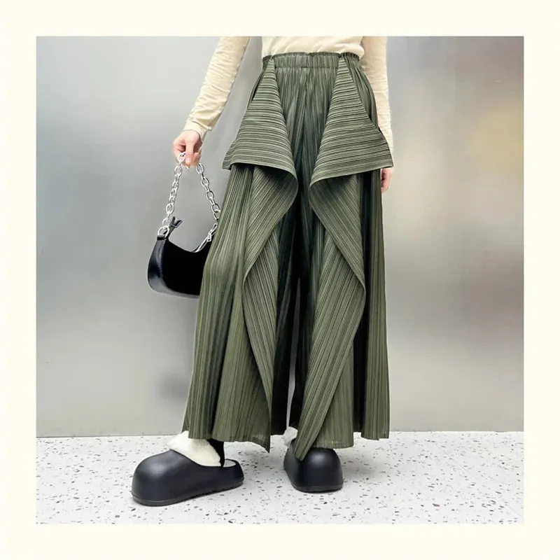 HEYFANCYSTYLE Modern Asymmetric Wide Leg Trousers