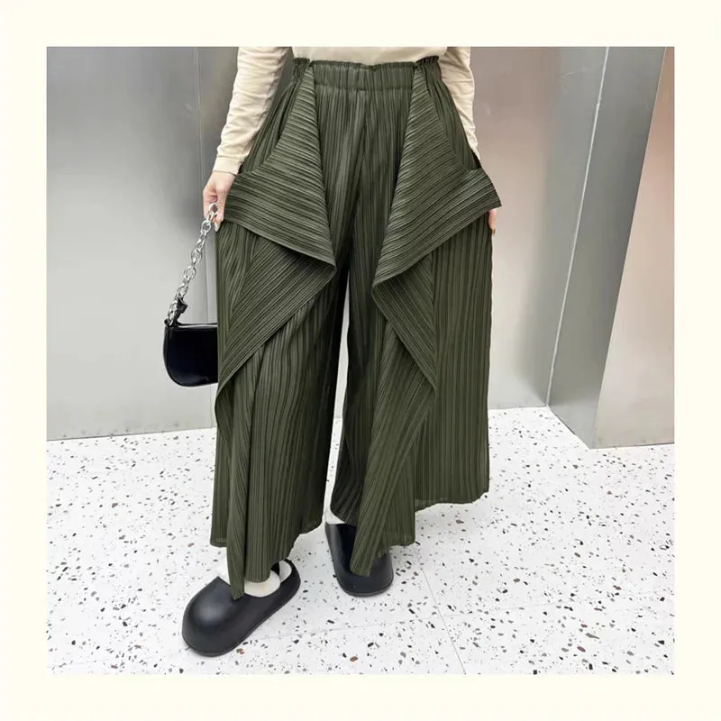 HEYFANCYSTYLE Modern Asymmetric Wide Leg Trousers