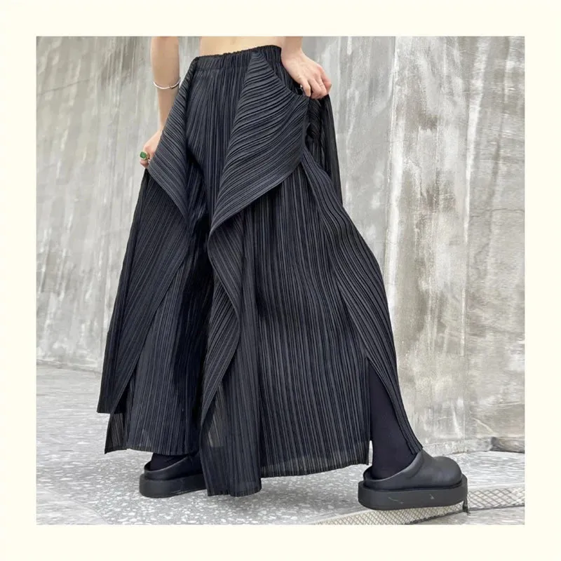 HEYFANCYSTYLE Modern Asymmetric Wide Leg Trousers