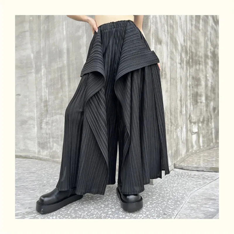 HEYFANCYSTYLE Modern Asymmetric Wide Leg Trousers