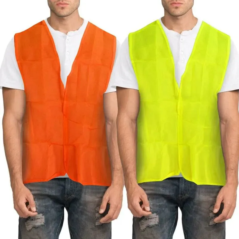 Hi-Vis Safety Vest Lightweight Fluorescent High Visability Waistcoat