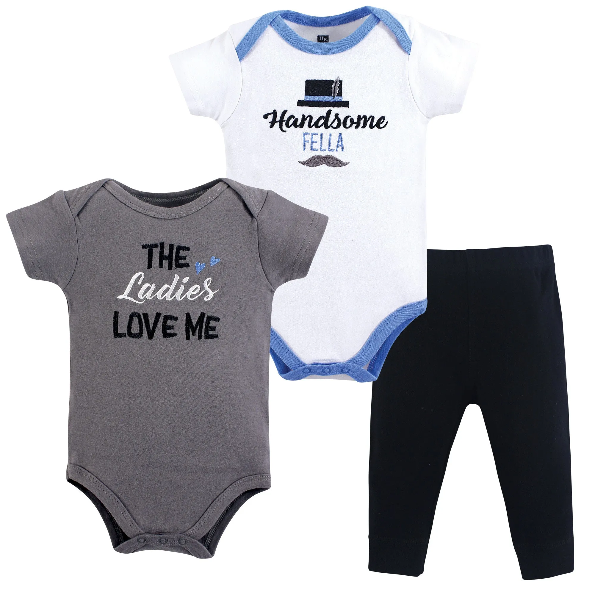 Hudson Baby Cotton Bodysuit and Pant Set, Ladies Love Me