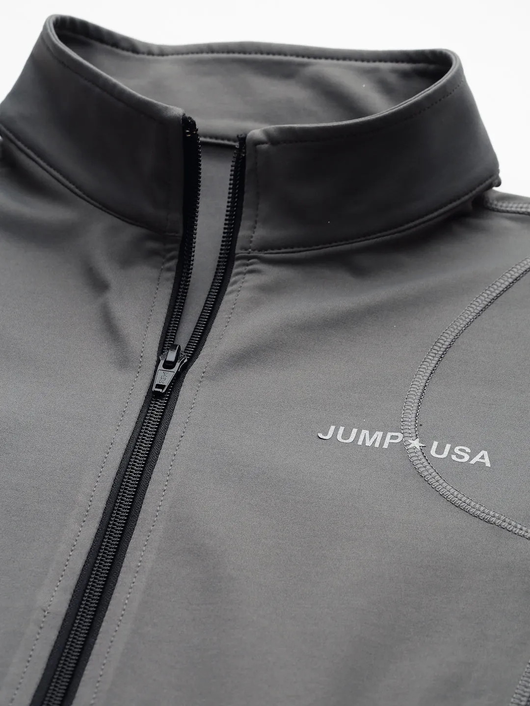 JUMP USA Women Wild Grey Solid Polyester Hiking Jacket