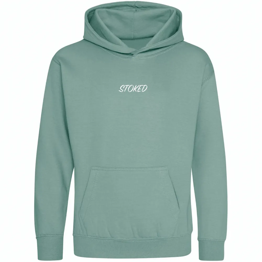 Kids Lightweight Script Hoodie Dusty Green