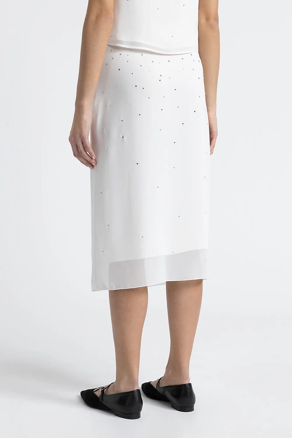 Light crepe semi-sheer skirt