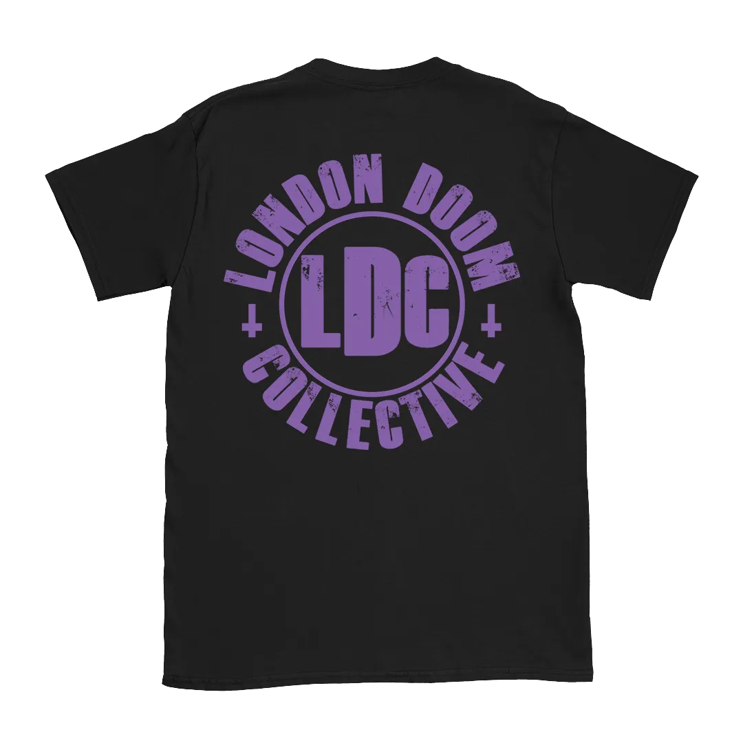 London Doom Collective - Purple Logo Double Sided T-Shirt - Black