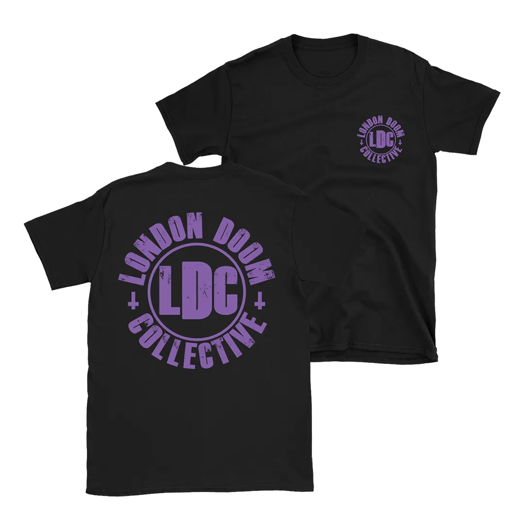 London Doom Collective - Purple Logo Double Sided T-Shirt - Black