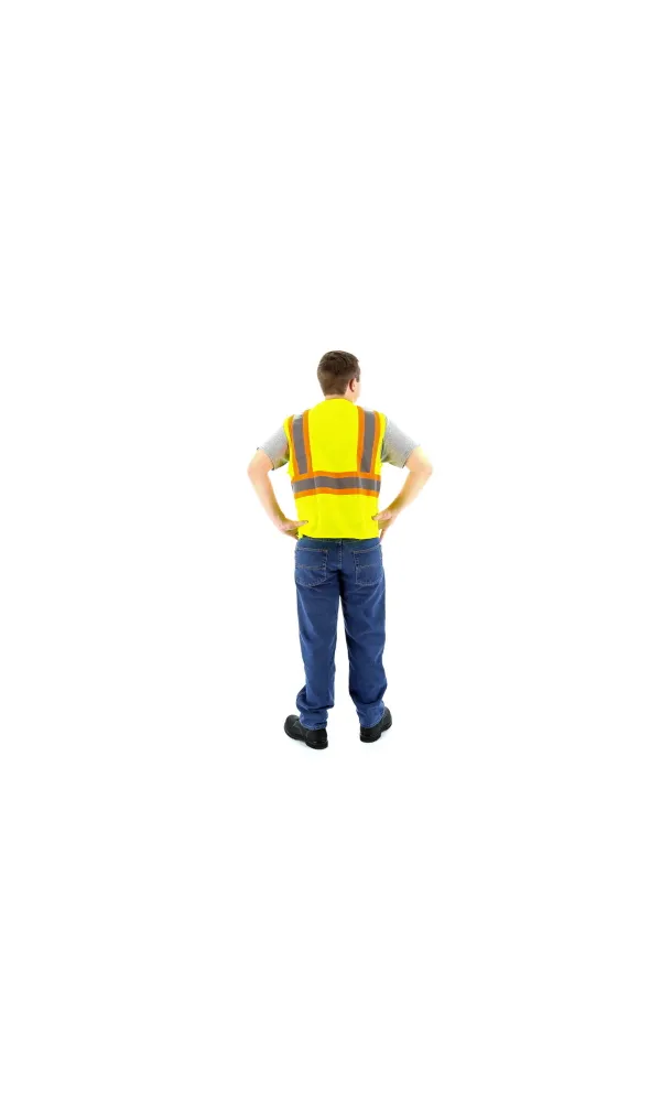 Majestic 75-3209 Hi-Vis Mesh Vest DOT Striping ANSI 2 R