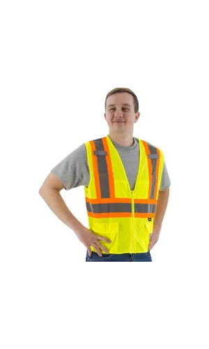 Majestic 75-3209 Hi-Vis Mesh Vest DOT Striping ANSI 2 R