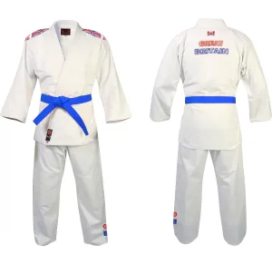 MAR-027 | White Great Britain Styled Judo/Jiu-Jitsu Competition Uniform   FREE BELT