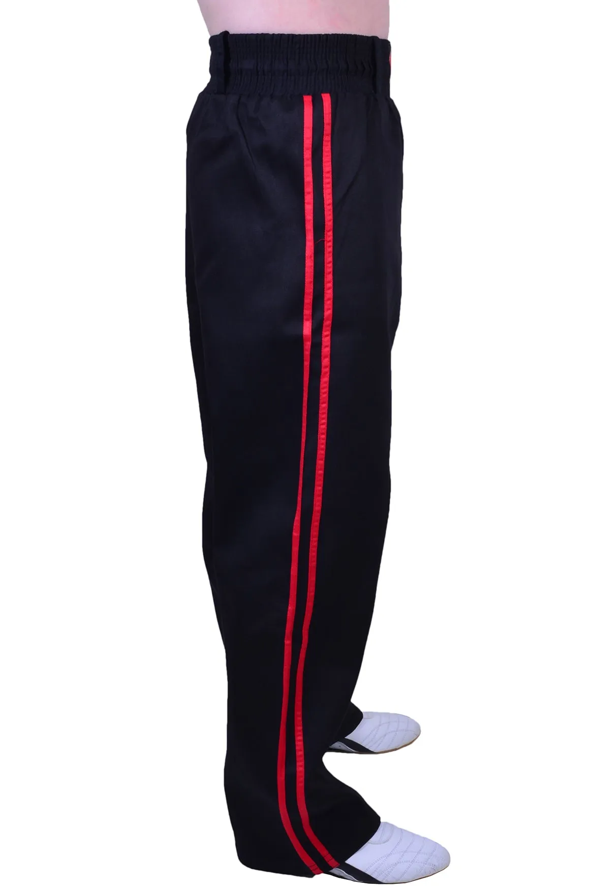 MAR-088E | Black & Red Kickboxing & Freestyle Two-Striped Trousers