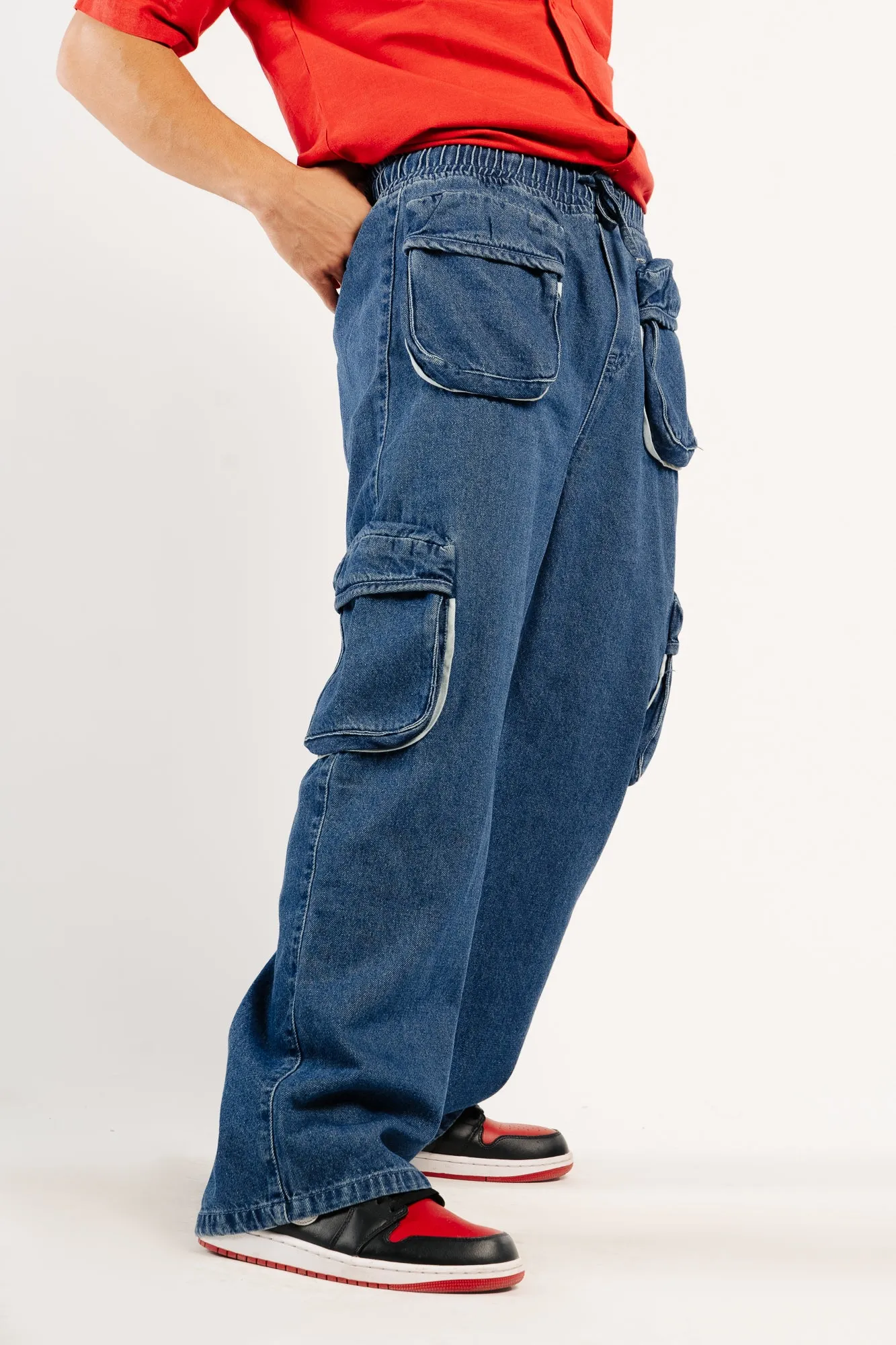 Men's Contrast Piping Cargo Pants